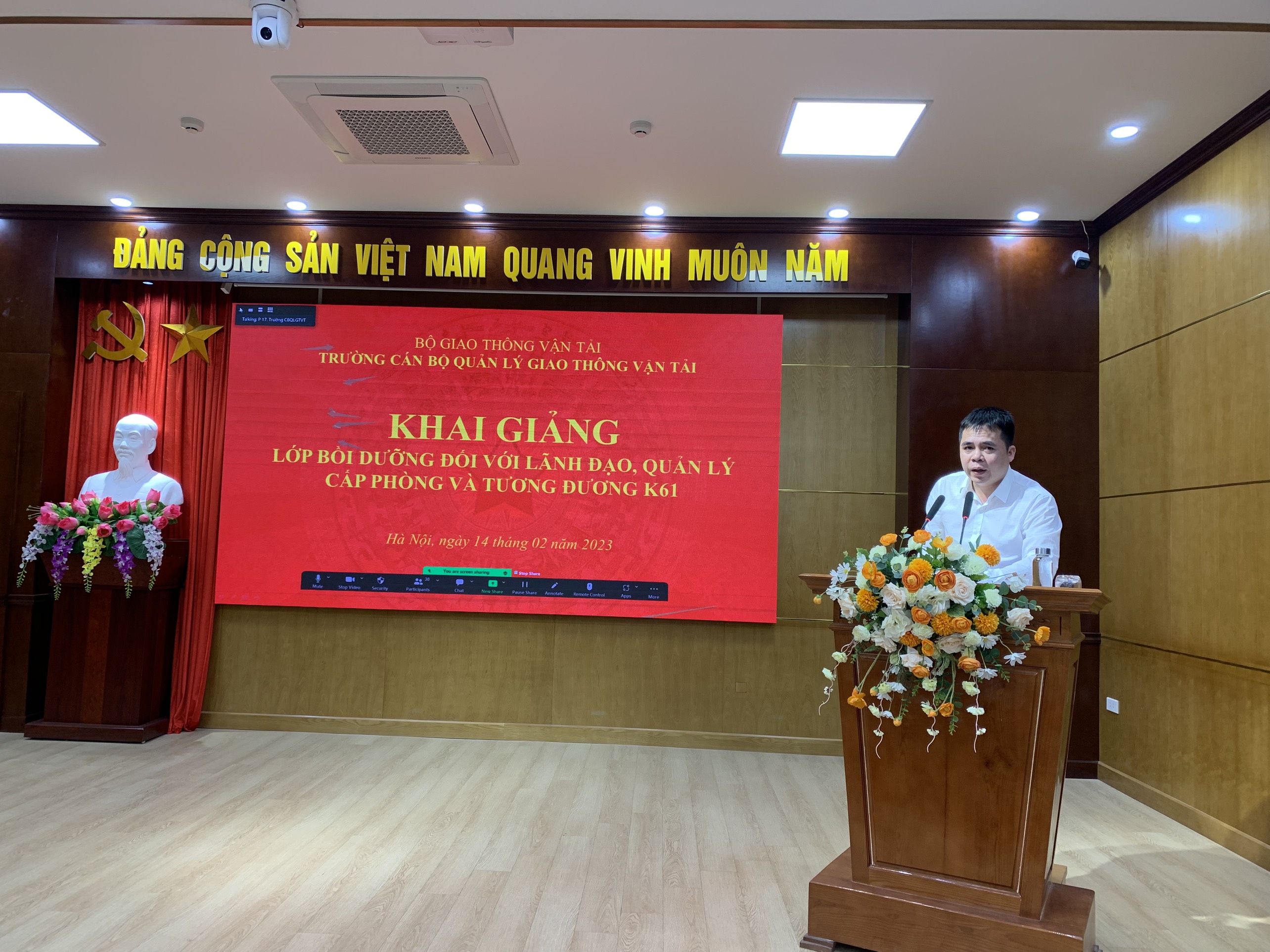 Trường Cán bộ quản lý giao thông vận tải khai giảng lớp Bồi dưỡng lãnh đạo, quản lý cấp phòng và tương đương khoá 61