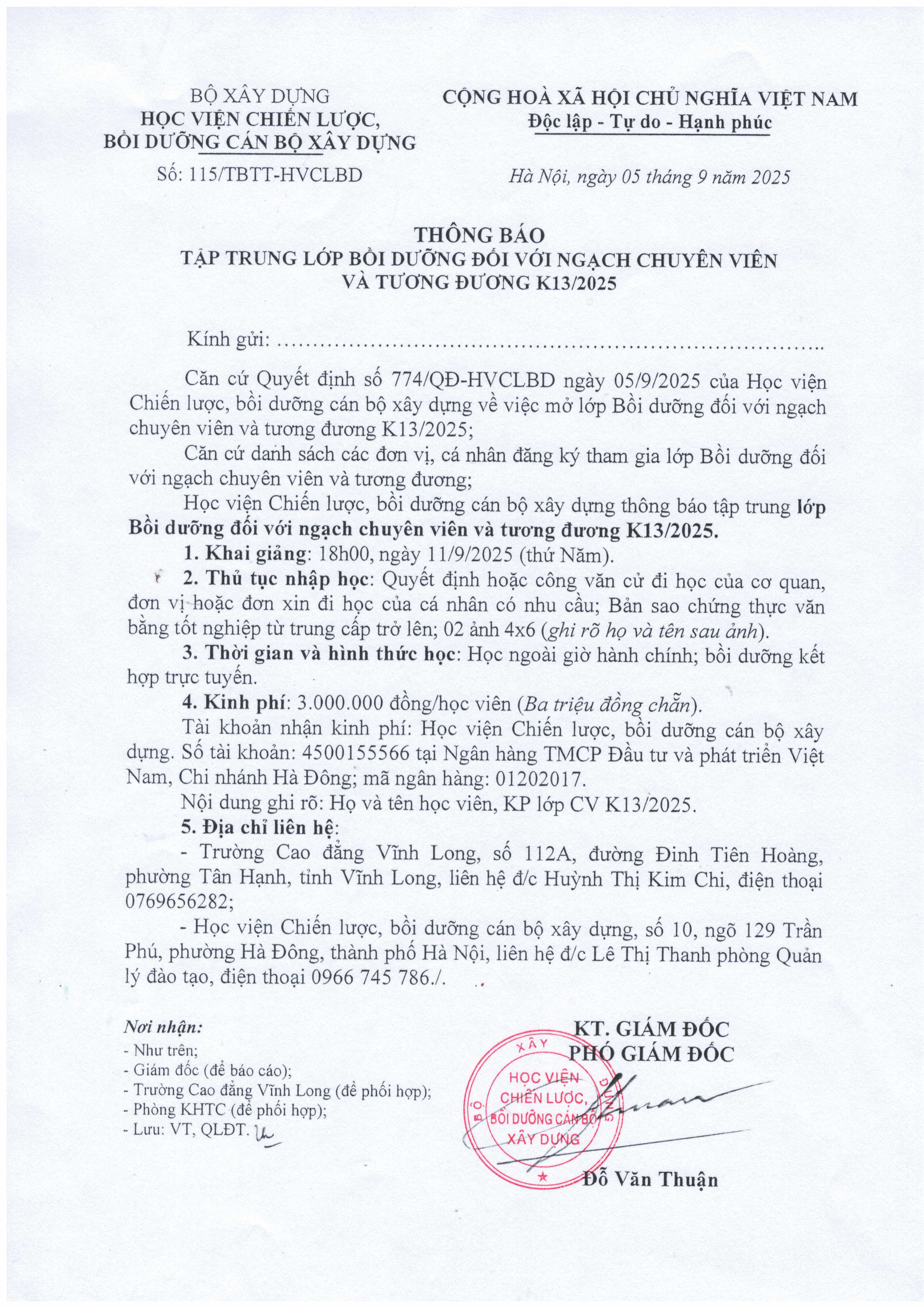 Khai giảng lớp bồi dưỡng ngạch chuyên viên và tương đương K13 - 2025